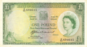 Rhodesia and Nyasaland, 1 Pound, P21b v17