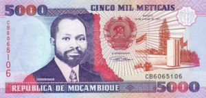 Mozambique, 5,000 Meticais, P136