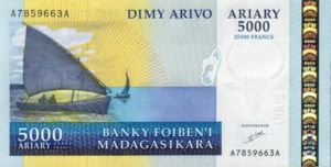 Madagascar, 5000/25000 Ariary/Franc, P84