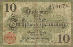 Germany, 10 Pfennig, O26.3a