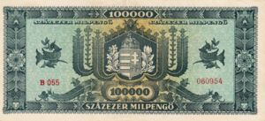 Hungary, 100,000 Milpengo, P127