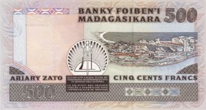 Madagascar, 100/500 Ariary/Franc, P71a