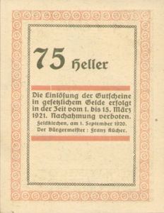 Austria, 75 Heller, FS 196IIh