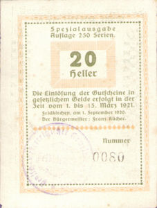 Austria, 20 Heller, FS 196IIj