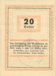 Austria, 20 Heller, FS 196IId