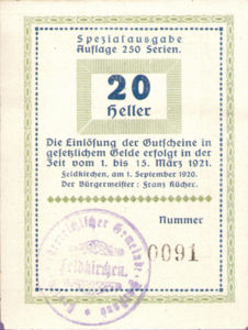 Austria, 20 Heller, FS 196IIL