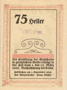 Austria, 75 Heller, FS 196b
