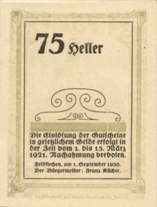 Austria, 75 Heller, FS 196e
