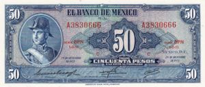Mexico, 50 Peso, P49u Sign.3