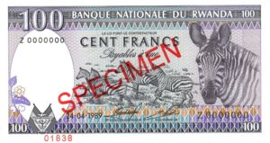 Rwanda, 100 Franc, P19s