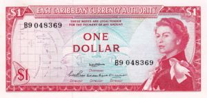 East Caribbean States, 1 Dollar, P13a Sign.2