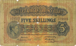 East Africa, 5 Shilling, P28a v1, B217a