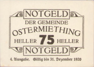 Austria, 75 Heller, FS 713IVg
