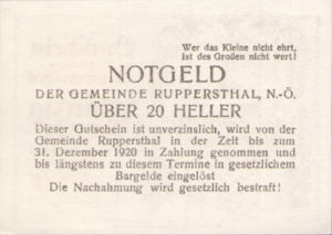 Austria, 20 Heller, FS 854a