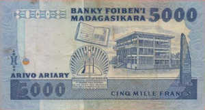 Madagascar, 1000/5000 Ariary/Franc, P69a