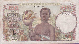 French West Africa, 100 Cent Franc, P40