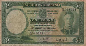 Southern Rhodesia, 1 Pound, P10c
