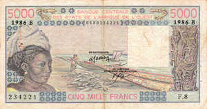 West African States, 5,000 Franc, P208Bj