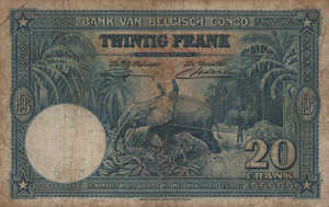 Belgian Congo, 20 Franc, P15