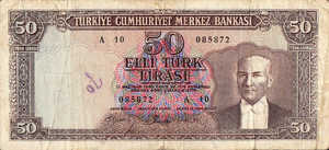 Turkey, 50 Lira, P166
