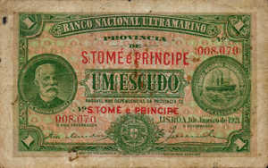 São Tomé and Príncipe (Saint Thomas and Prince), 1 Escudo, P19