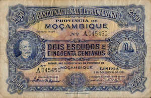 Mozambique, 2 1/2 Escudo, P82 Sign.1