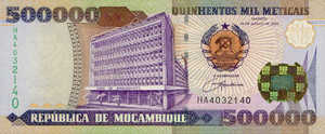 Mozambique, 500,000 Meticais, P142