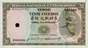Timor, 20 Escudo, P26a Sign.1 v2