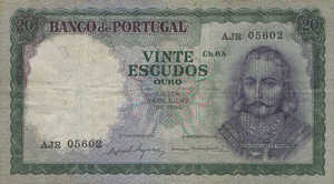 Portugal, 20 Escudo, P163 Sign.4