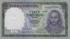 Portugal, 20 Escudo, P163 Sign.2
