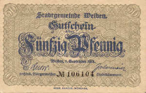 Germany, 50 Pfennig, W18.2a