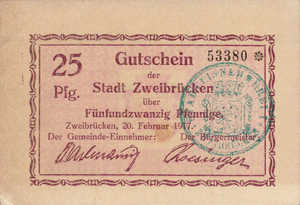 Germany, 25 Pfennig, Z19.1a