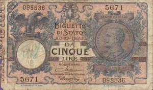 Italy, 5 Lira, P23a
