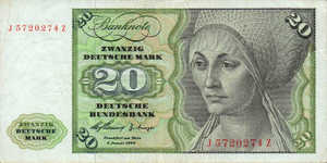 Germany - Federal Republic, 20 Deutsche Mark, P20a