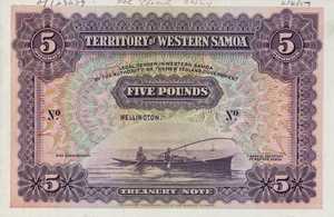 Western Samoa, 5 Pound, P9ct