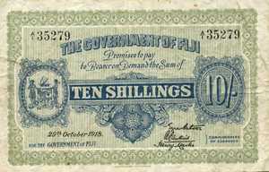 Fiji Islands, 10 Shilling, P26a