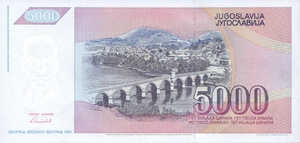 Yugoslavia, 5,000 Dinar, P111