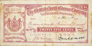 British North Borneo, 25 Cent, P0007b