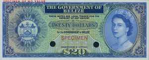 Belize, 20 Dollar, P37cts