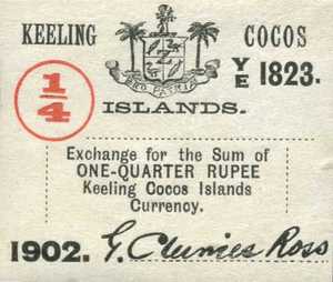 Keeling and Cocos Islands, 1/4 Rupee, S124