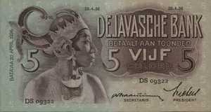 Netherlands Indies, 5 Gulden, P78a