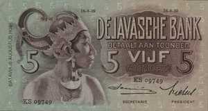 Netherlands Indies, 5 Gulden, P78c