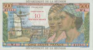 Reunion, 10 New Franc, P54a