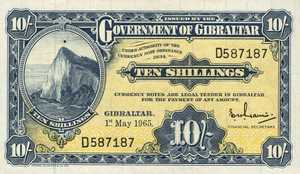 Gibraltar, 10 Shilling, P17a