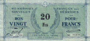 New Hebrides, 20 Franc, P2, 1702a