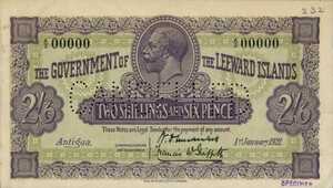 Leeward Islands, 2/6 Shilling and Pence, P1s
