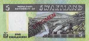 Swaziland, 5 Lilangeni, P3s