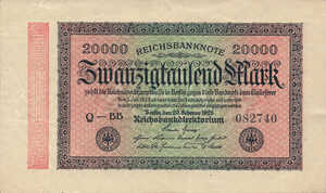 Germany, 20,000 Mark, P85f, BNB B238f