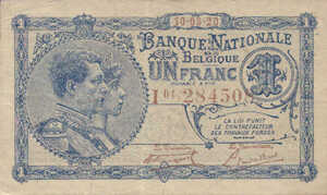 Belgium, 1 Franc, P92, B544a