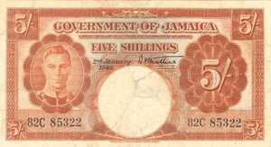 Jamaica, 5 Shilling, P37aV6